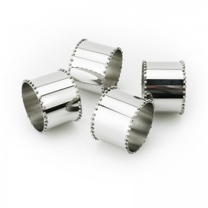 ClassicTouch Tervy Beaded Stainless Steel Napkin Ring CTOU1069